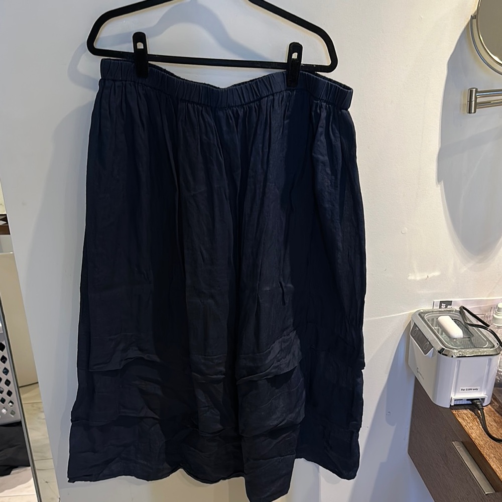 J Crew Navy Blue Midi Skirt